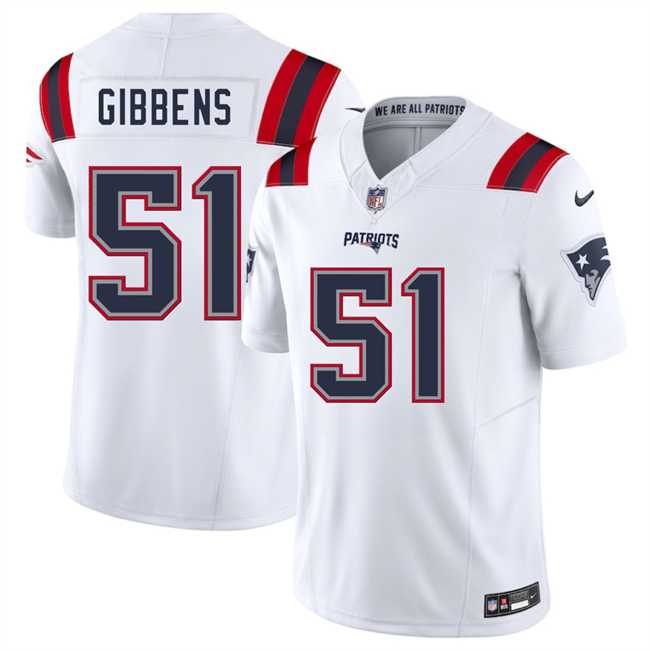 Men & Women & Youth New England Patriots #51 Jack Gibbens White 2025 F.U.S.E. Vapor Limited Stitched Jersey